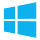 Software: Um logotipo do Blue Windows com quatro painéis quadriláteros, criando um formato de janela em um fundo branco imaculado, que lembra entrar em uma loja de software para explorar e comprar software.